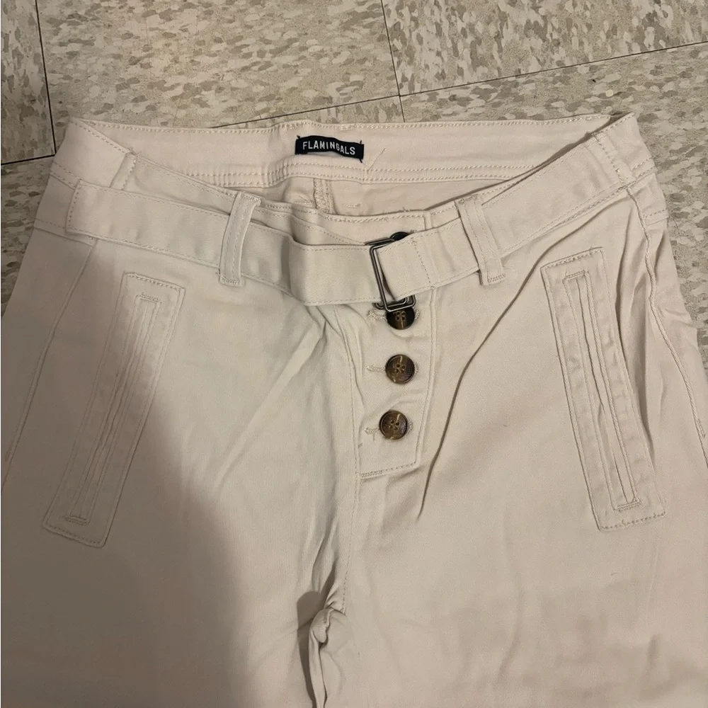 Elegant Beige Wide Leg Women's Pants - Picture 7 of 9